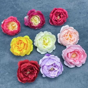 Artificial Peony Silk Flower Heads Realistic Faux Flower Heads For DIY Wedding Decor Home Party Craft Flower Decoration Accessory