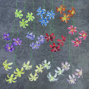 Ensemble de lys artificiels à 3 têtes en couleurs variées pour déco et mariage