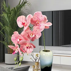 Realistische Phalaenopsis Orchidee Kunstbloem Tak Met Film Bloemblaadjes Voor Thuis Hotel Bruiloft Decoratie Moderne Kunstmatige Bloemen Arrangement