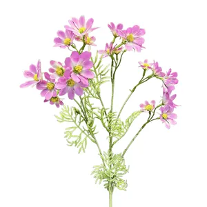Künstlicher 21-Kopf-Kosmos-Strauß mit rosa Farbverlauf auf weißem Hintergrund
