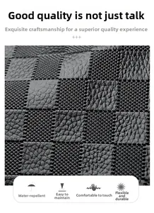 Gros plan sur la texture cuir à damier noir déperlant avec des détails de grain raffinés