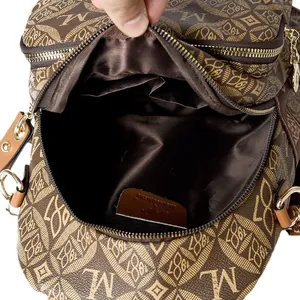 Vintage floral printed large capacity backpack with multiple internal storage pockets
