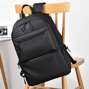 Sac à dos noir minimaliste imperméable pour les affaires et les voyages