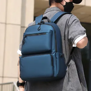 Sac à dos d'extérieur bleu marine imperméable pour hommes et femmes, sac d'ordinateur
