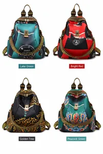 Sélection de sacs à dos décontractés rétro avec imprimés tigre et arbre variés