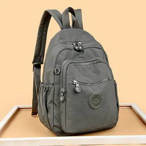 Sac à Dos Décontracté en Nylon Imperméable pour Femmes Sac d'École Multi-Poches Convient pour Ordinateur Portable 13 Pouces Sac à Dos de Voyage Mode