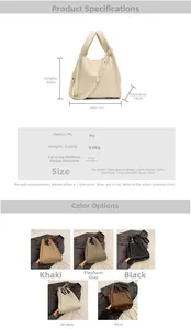 Size chart for lychee texture bucket bag showing dimensions 20x22x14cm and color options