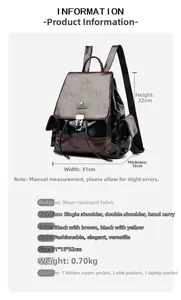 Internal structure of leather backpack with laptop sleeve and multiple pockets