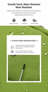 Detail van waterdichte groene nylon stof met waterbestendige en krasbestendige textuur
