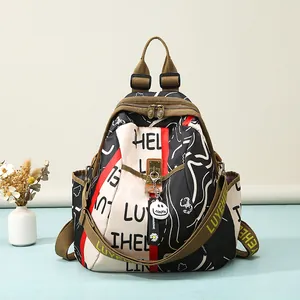 Sac à dos graffiti multifonctionnel avec imprimés street art et boucle antivol sécurisée