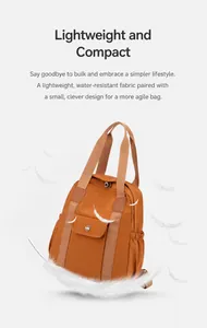 Ultraleichter wasserdichter Nylon Rucksack in Orange-Braun, geringes Gewicht von nur 0,43 kg