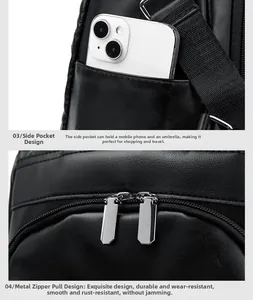 Détail de la poche latérale pour téléphone et fermeture éclair en métal argenté du sac