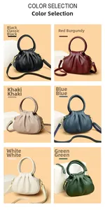 Collection de sacs nuage en six couleurs avec texture élégante en cuir plissé
