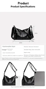 Detailed size specifications for black lychee leather crossbody bag with tassel