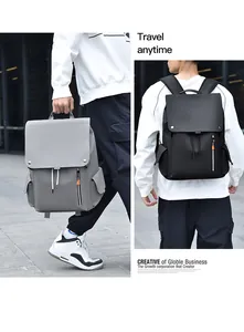 Sac à dos de voyage d'affaires moderne avec revêtement étanche et détails orange
