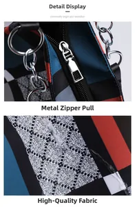 Detail of silver metal zipper and waterproof diamond lattice fabric with water droplets
