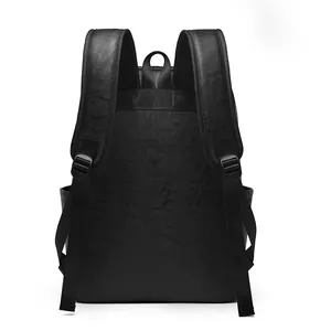 Sac à dos professionnel en cuir pour homme avec bretelles respirantes et poches latérales