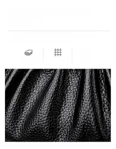 Macro detail of high-quality lychee grain leather showing texture and glossy finish