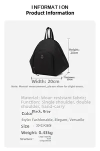 Spécifications de taille détaillées pour le sac à dos multifonctionnel en nylon haute capacité