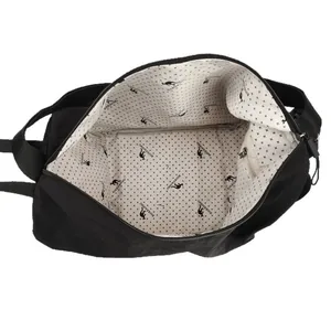 Sac à dos multifonctionnel noir grande capacité avec doublure imprimée de logos kangourou
