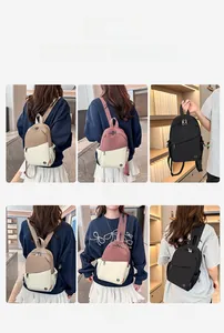 Collage of a multi-functional mini backpack showing single shoulder, chest and crossbody wear