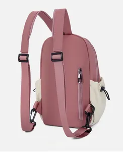 Back view of a multi-functional backpack with hidden zipper and side drawstring pockets