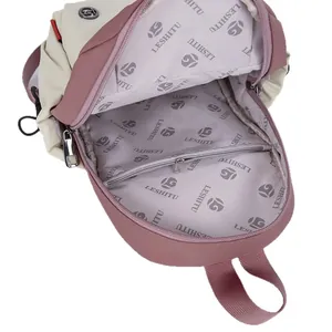 Contrast color sling bag with spacious main compartment and branded interior lining