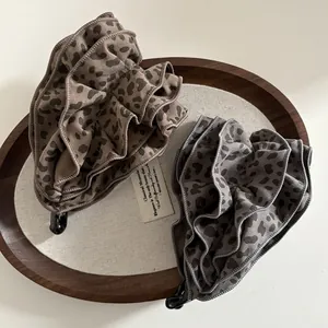 Set aus zwei Bananen-Haarspangen mit Leopardenmuster aus Chiffon in Braun und Grau-Schwarz