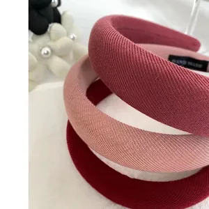 Tre cerchietti vintage rosa e rossi in tessuto a maglia di alta qualità per donna