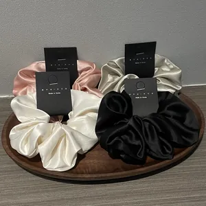 Elegant Large Satin Scrunchie Hair Tie Glossy Oversized Hair Band Soft Elastic Ponytail Holder For Women Korean Fashion Hair Accessory
