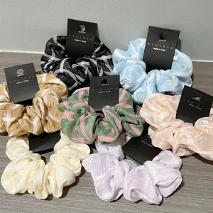 Καρό Υφασμάτινα Scrunchies Γλυκό Πλισέ Πλέγμα Λαστιχάκια Μαλλιών Ελαστικές Κορδέλες Μαλλιών Γυναικεία Κορίτσια Μόδα Καθημερινά Αξεσουάρ Μαλλιών
