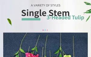 Detail von 3-köpfigen Seidentulpen in Rosa und Gelb für Hochzeitsblumengestecke