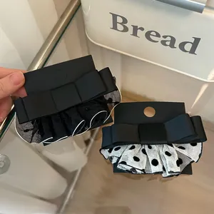 Damen Koreanischer Stil Schleife Haarklammern Süße Gepunktete Netzgewebe Band Legierung Entenschnabelklemme Vintage Mode Haarschmuck Für Täglich Dating Party