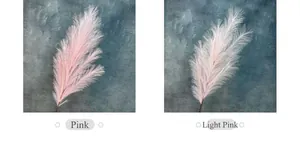 Detalle de plumas de caña artificiales rosa y rosa claro para bodas y decoración