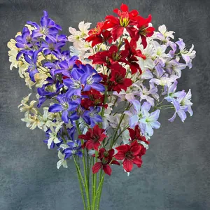 Fleurs de Clématite Artificielles Longue Tige Fausse Orchidée de Lys Pour Mariage Hôtel Maison Décoration Fête Vase
