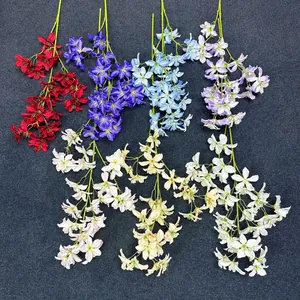 Bouquet de lys et orchidées artificielles en sept couleurs pour décor de mariage