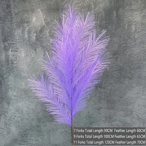 Hierba de pampa artificial púrpura de 90-120cm para decoración de bodas y eventos