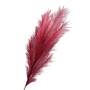 Hierba de pampa artificial granate plumosa para decoración de bodas y hogar chic