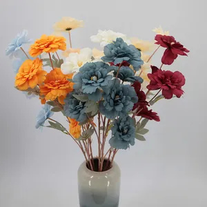 Kunstzijde Pioenroos Bloem Steel Vintage Faux Rozen Boeket Voor Huis Bruiloft Feest Decoratie Realistische Bloemen Decor