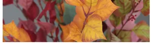 Macro detail of artificial bodhi leaves with realistic veins and autumn color textures