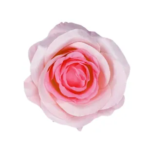 Testa di rosa finta sfumata rosa per decorazioni nuziali e artigianato floreale fai-da-te