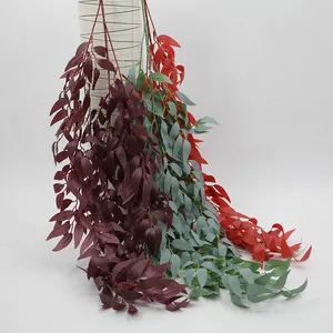 Plante Artificielle Suspendue Feuilles de Saule Vigne Tissu de Soie Plastique Fausse Verdure Pour Mariage Maison Bureau Mur Jardin Décor
