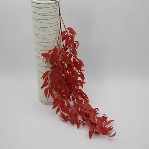 Vigne de feuilles de saule rouge artificielles en vase pour mariage et décoration