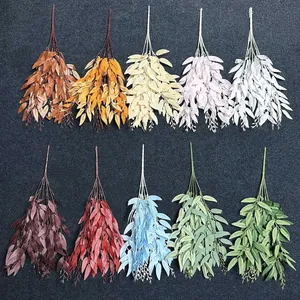 Artificial weeping willow branches in ten assorted colors for home floral decoration