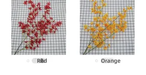 Detailed comparison of artificial Oncidium orchids in vibrant red and orange color options