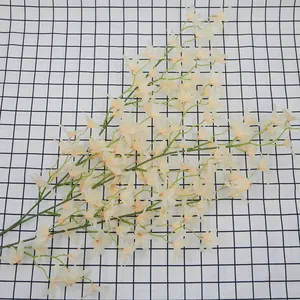 Artificial Dancing Lady Orchid bouquet with long stems in champagne for wedding decor
