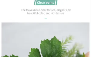 Detailed macro shot of realistic green silk leaves with natural vein textures and serrated edges
