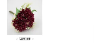 Close-up of a hand-tied dark red African daisy bouquet with detailed silk petals