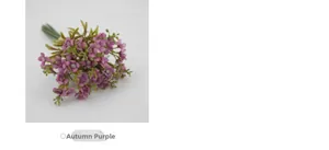Detailed view of artificial autumn purple hydrangea bouquet for home decoration
