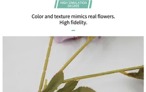 Detailed close-up of blue silk peony petals and green leaves with realistic textures